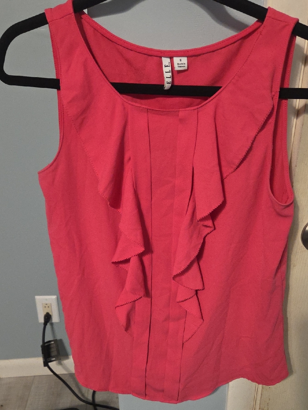Elle Pink Ruffle Front Sleeveless Camisole